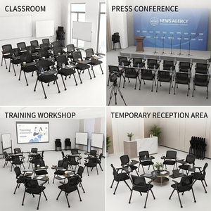 Silla de Entrenamiento con Tablero de Escritura, Sillas para Visitas Apilables, Sillas de Oficina con Ruedas para Mesa de Conferencias - Product Image 2
