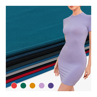 Einfarbige Polyester-Stoffe mit Spandex, Großhandel 2x2 Rippstrickstoff für Kleidung