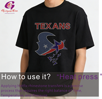 Transferts thermocollants personnalisés avec logo en strass, motifs de transferts en strass pour équipes sportives, transferts thermiques en strass pour t-shirts