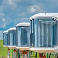 Maison préfabriquée Espace extérieur Cabine à capsule en acier Petite maison Bâtiment mobile Conteneur en acier galvanisé Bureau à domicile Boutique de villas