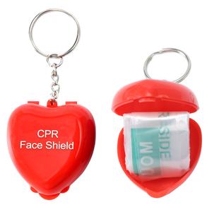 Primeiros socorros plástico coração caixa treinamento emergência resgate popular venda quente preço por atacado máscara CPR chaveiro com logotipo personalizado - Product Image 5