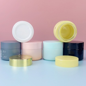 Custom 100g 50 Matte <b>Empty</b> Grey Skincare Packaging Luxury Eye Facial Cream <b>Jar</b> Round Frosted Glass Cosmetic <b>Jars</b> With Screw Lid - Product Image 5