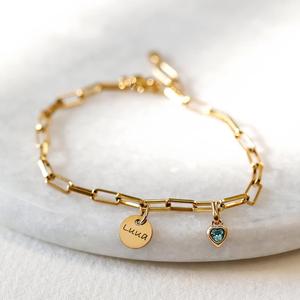 Colgante Punk <span class=keywords><strong>de</strong></span> Acero Inoxidable para Mujer con Doce Piedras <span class=keywords><strong>de</strong></span> Nacimiento, Personalizable con Letra, <span class=keywords><strong>Nombre</strong></span> o Familia, Accesorio <span class=keywords><strong>de</strong></span> Corazón con Incrustaciones <span class=keywords><strong>de</strong></span> Gemas Mixtas - Product Image 4