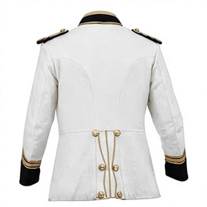 Veste tunique blanche pour homme en laine, simple boutonnage, uniforme formel, vêtement d'extérieur - Product Image 2
