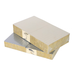 Panel Sándwich de Lana de Roca con Sellado de Poliuretano para Bordes, Placa Decorativa Metálica para Paredes Exteriores de Almacenes - Product Image 1