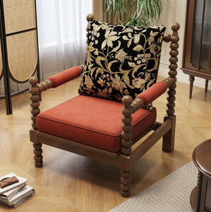 Chaise en bois massif et tissu, style vintage, pour salon, chambre à coucher, chaise américaine Perle, chaise Perle simple rétro, style <span class=keywords><strong>français</strong></span> - Product Image 4
