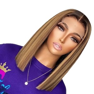 Parrucche Bob Corte Nere Lisce per Donne e Ragazze, Resistenti al Calore, Sintetiche, Trasparenti, 10 Pollici, con Partizione Centrale, Senza Colla, Densità 180% - Product Image 5
