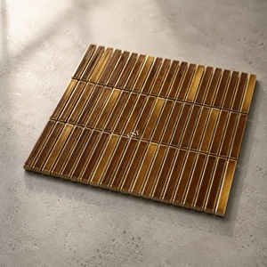 Mosaïque de carreaux en céramique brillante de style rétro, longue bande, couleur terre cuite, pour la décoration murale de cuisines et salles de bain - Product Image 2