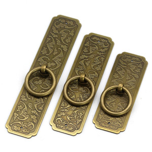 Chinese Style <b>Brass</b> 3.5cm Bat-shaped Rectangle Cabinet <b>Door</b> Handles Single Hole Durable Furniture Handle - Product Image 5