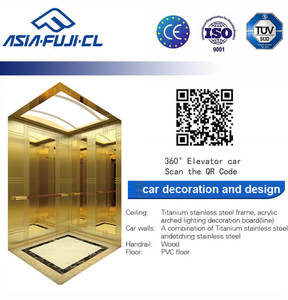 Lift Penumpang FUJICL Bersertifikat CE, Lift Mobil Modern AC untuk 6 Orang, Apartemen, Hotel, <span class=keywords><strong>Supermarket</strong></span>, Kapasitas 1000Kg, Ruang Mesin di Atas Lantai - Product Image 4