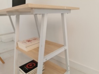 Table d'ordinateur Simple, étagère pour livres, bureau, rangement, TD-1923