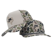 Gorra de Béisbol OEM con Parche de PVC con Logotipo de Camuflaje, 5 Paneles, Impermeable, de Poliéster, Deportiva, para Golf, con Cierre a Presión, Perforada con Láser y Cuerda