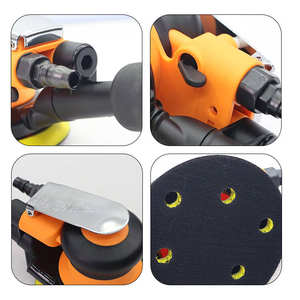 Ponceuse pneumatique à double action de 5 pouces 125mm avec plaque de support Ponceuse orbitale aléatoire à air robuste pour les tâches de ponçage - Product Image 5