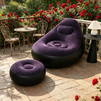 Canapé gonflable floqué avec dossier, design moderne et simple pour l'extérieur et le bureau, modèle YY-QT