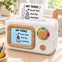 Xprinter MK1 Générateur d'autocollants sans encre à motif bois avec fonction vocale pour enfants, jouet interactif, cadeau de vacances