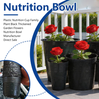 Pot de culture en plastique PP léger et durable pour fleurs de jardin, noir, épais, souple, pour semis et germination en pépinière