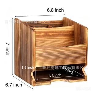 Wooden <b>Storage</b> <b>Box</b> Rectangle Standing Type Durable <b>Kitchen</b> Countertop Organizer Cutlery Holder Cabinet Organizers - Product Image 2
