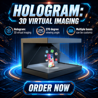 Machine publicitaire holographique 3D de 21,5 pouces, écran LED à 270 degrés, résolution 1920x1080, pour les musées, les magasins, les expositions, la publicité