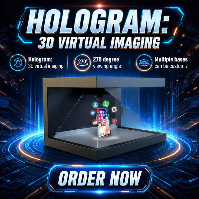 21.5" 3D Holographic Advertising Machine 270 Degree LED Display 1920x1080 Resolution for Museums Store Exhibition Advertising