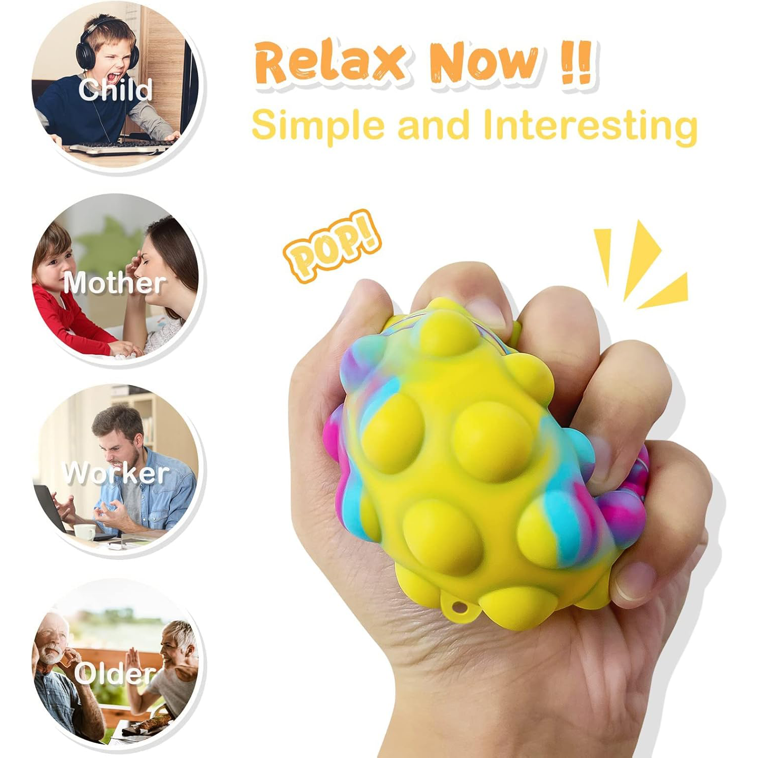 Wholesale Eco-friendly Silicone Squeeze Toys for Kids Adults Stress Relief Fidget Toy Balls Silk Printing Logo Promotional Gift