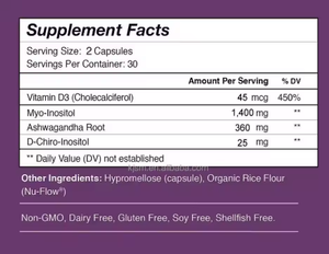 <span class=keywords><strong>Supplement</strong></span> zur Unterstützung des Hormon haushalts für Frauen mit Folsäure, Vitamin D3, Myo-Inositol und D-Chiro-Inositol-Kapseln für Erwachsene - Product Image 5