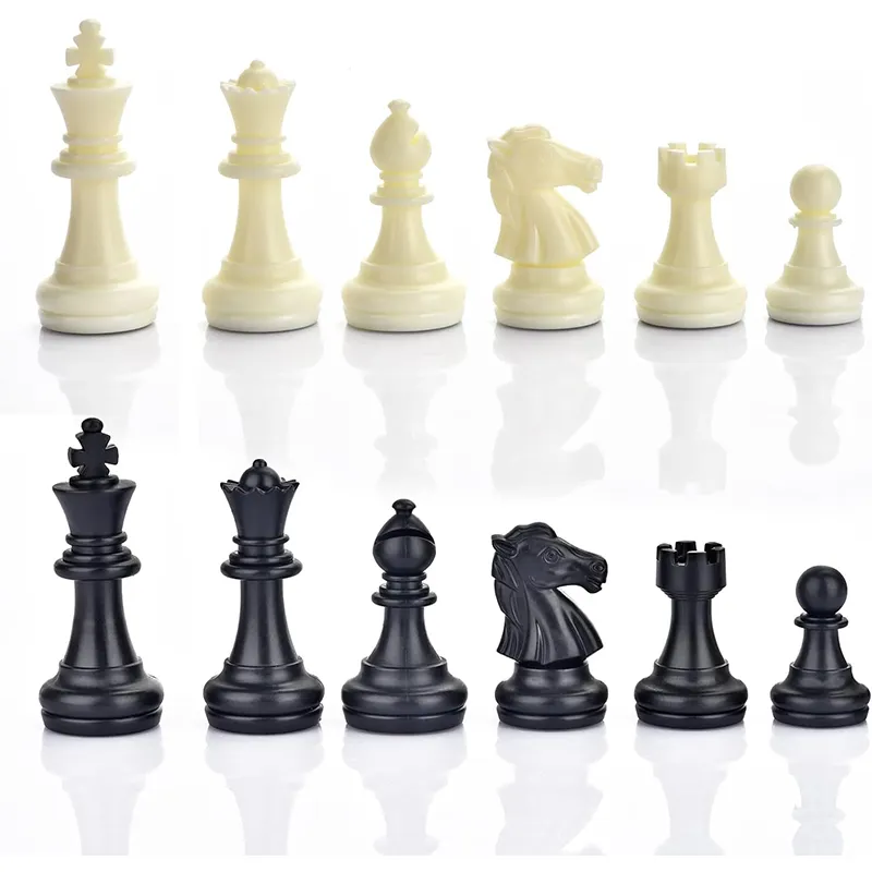Torneo de peones de repuesto de 2,5 pulgadas, pieza de Ajedrez de plástico blanco y negro para niños y adultos, juego de mesa de ajedrez
