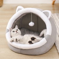 Cama para Gatos de Algodón Suave y Cálida al por Mayor y Caseta Portátil para Gatos, Perros y Animales Pequeños - Transpirable, Lavable y Duradera