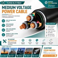 STA Gepanzertes 3-Adriges Stromkabel 8,7/15kV XLPE PVC MV Kupfer-Elektrokabel für Industrielle Untergrund-Stromverteilung