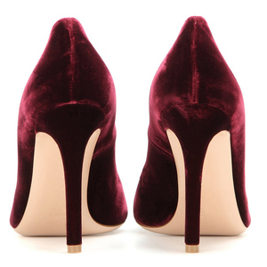 Design elegante colore del vino moda Logo personalizzato a punta in pelle tacco alto vestito <span class=keywords><strong>donna</strong></span> pump <span class=keywords><strong>scarpe</strong></span> - Product Image 4
