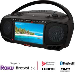 Lecteur portable Aiwa avec son cristallin, haut-parleurs doubles 3W, fonction basse, écran LCD 7 pouces pour <span class=keywords><strong>radio</strong></span> FM, lecture de <span class=keywords><strong>CD</strong></span> - Product Image 2