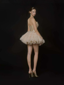 Caldo all'ingrosso abbigliamento <span class=keywords><strong>bianco</strong></span> aderente piuma paillettes Sexy vestito da festa delle donne - Product Image 6