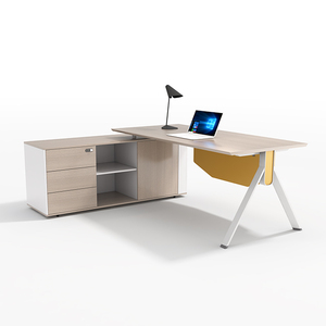 Escritorio <span class=keywords><strong>Ejecutivo</strong></span> Moderno en Forma de L de Madera para Uso <span class=keywords><strong>Comercial</strong></span> con Diseño Extensible - Product Image 2