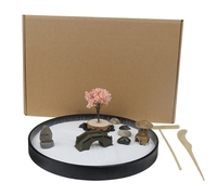 Kit de jardin Zen 11x8in belle Premium japonais Mini Rock Garden coffret cadeau accessoires de bureau à domicile