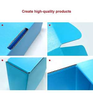 صناديق طائرات فاخرة محمولة زرقاء اللون مصنوعة من مواد معاد تدويرها مع طباعة بارزة وطلاء مطفي/لامع حسب الطلب - Product Image 3