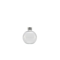Bouteille ronde en plastique PET transparente de 50 ml, 100 ml, 200 ml, 280 ml avec bouchon doré, couvercle argenté, forme de bulbe, bouteille de décoration de Noël