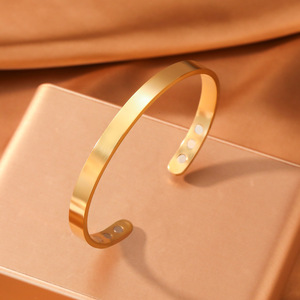 Juego de Anillos y Brazaletes Minimalistas de Acero Inoxidable con Acabado Pulido para Uso Diario, en Forma de <span class=keywords><strong>C</strong></span>, para Mujeres y Hombres - Product Image 4