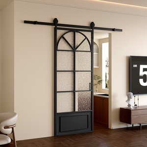 Pháp Retro toàn cảnh cửa TrượT HiệN ĐạI đơn giản treo thiết kế đường sắt cho nội thất cho nhà vệ sinh phòng ngủ nhà hàng sử dụng sợi thủy tinh - Product Image 5