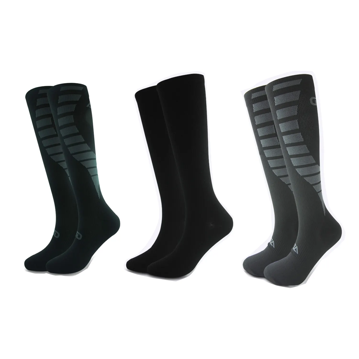 Chaussettes de compression pour hommes, bas transparents, noirs, chaussettes