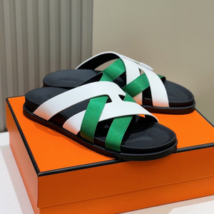 Chaussures de créateur pour hommes, tongs de plage en cuir véritable, confortables, à bout ouvert, à enfiler, sandales d'été tendance pour hommes - Product Image 6