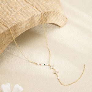 Set di Collane Stratificate Boho di Lusso Placcate in Oro 18K per Donne, Girocollo con Perline di Cristallo Giallo Citrino, Ciondolo a Stella, Collana a Y con Perle ABAS - Product Image 3