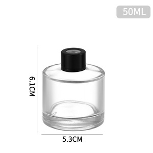 50ml 120ml 150ml 200ml Yuvarlak Şeffaf Cam Reed Difüzör Şişesi Ahşap Kapaklı Mat Vidalı Kapaklı Stokta, Gönderime Hazır - Product Image 6