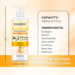 Vente flash <span class=keywords><strong>Lotion</strong></span> corporelle hydratante blanchissante naturelle à la marque privée avec nicotinamide, rétinol, collagène 500 ml - Product Image 6