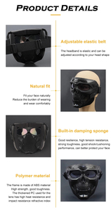 Açık bisiklet taktik sürme gözlük için motosiklet gözlüğü maskeleri rüzgar geçirmez UV koruma spor kaskları - Product Image 6