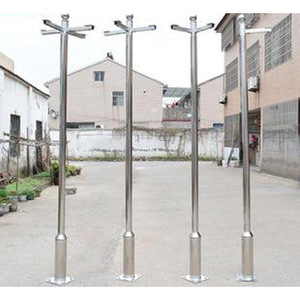 Poste de monitorización de acero inoxidable para exteriores, soporte para instalación de cámaras de seguridad - Product Image 1