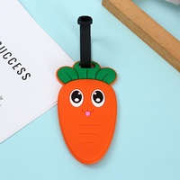 Cartoon Fruit PVC Bagagelabel Sleutelhanger Anti-verloren Reislabel Identificatielabel Leuke sleutelhanger & tas hanger accessoire