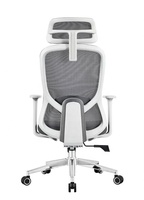Chaise de bureau ergonomique à dossier haut avec appui-tête réglable 2D, chaise de bureau pivotante en maille pour PDG et managers