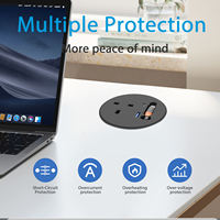 Centro de Energía Empotrable para Mesa con Cable USB-C Retráctil de 2m, Carga Rápida PD de 20W, Enchufe Empotrado para Escritorio, Ideal para Hoteles y Oficinas, OEM