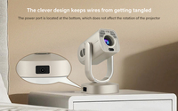 Nouveau projecteur mini OEM 2026 rechargeable pour usage extérieur, design portable, 250 ANSI Lumens, mise au point automatique, prise en charge Wi-Fi 2.4 & 5G, 4K