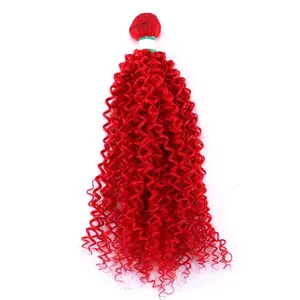 קינקי מתולתל אדום מלזי שיער לא מעובד חבילות עבור שחור נשים פרואני גלם קוקו שיער טבעי הרחבות
