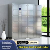 Casier électronique intelligent en acier inoxydable avec serrure à combinaison, armoire de rangement et de vestiaire résistante à la rouille pour salle de bain d'usine